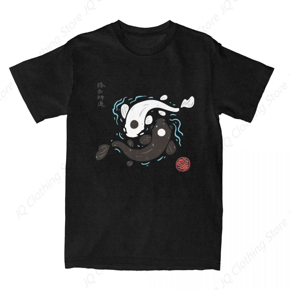 Men's T-Shirts Yin Yang Koi Fish Avatar The Last Airbender Pure Cotton Tees Short Sleeve Tui and La T Shirts O Neck Clothes