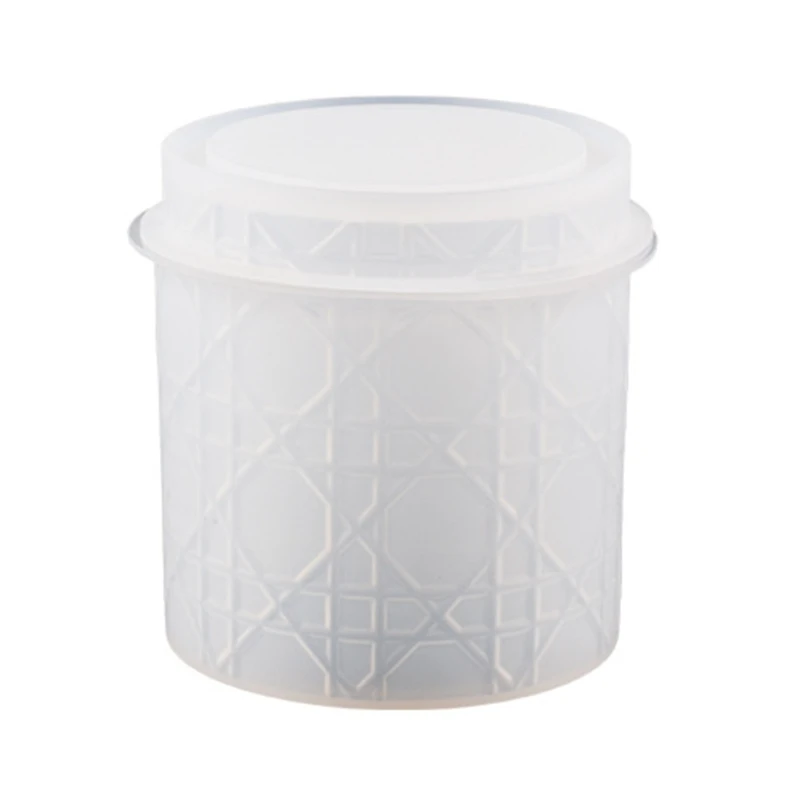 

Vine Pattern Resin Molds Round Storage Box Molds with Lid Embossed Holder Silicone Mold Jewelry Box Making DIY Craft