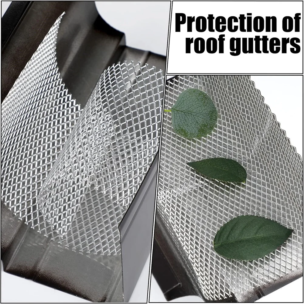 Aluminum Mesh Roll Gutter Guard Prevents Gutter Clogging Easy Installation Outdoor Weather Resistant For Home for exterior
