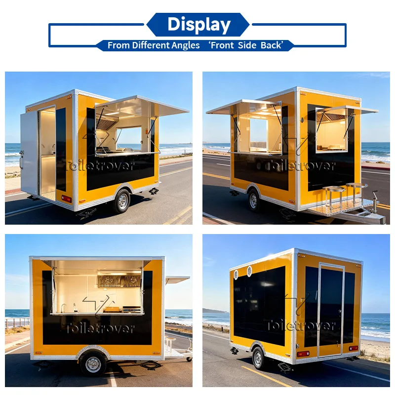 Commercial Mobile Restaurant Trailer Food Truck Ice Trailer Hot Dogs Cart Catering Equipment Vending Food Trailer for Sale Usa