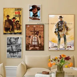 1pc Vintage The Good The Bad And The Ugly Poster Self-adhesive Art Waterproof Paper Sticker Coffee House Bar Room Wall Decor