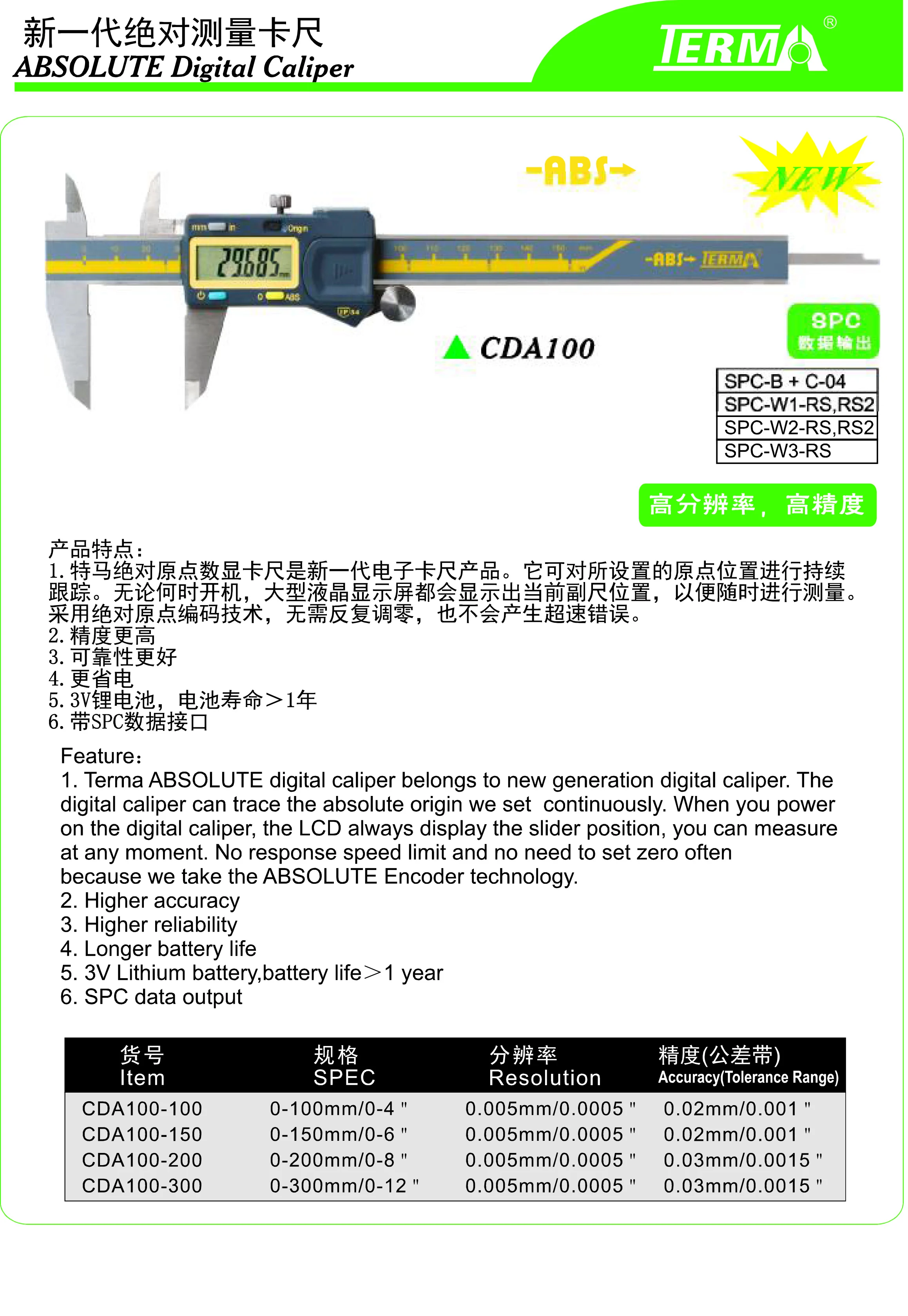 2025 Terma  measuring range 0-300mm/12