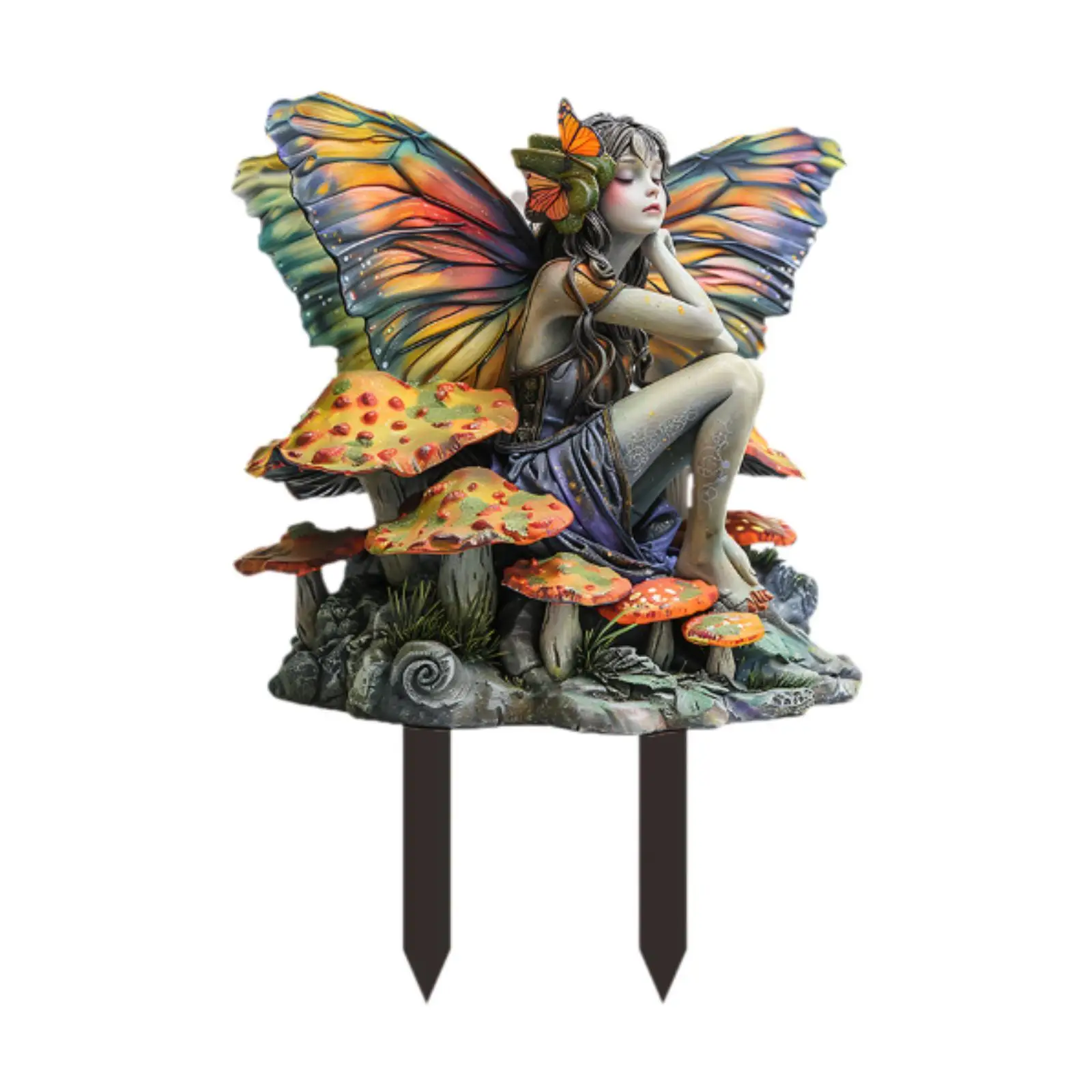 Elf Fairy Garden Stake, 2D Acrylic Sign Decorative Board Yard Art Decor for Backyard Pathway Yard Outside
