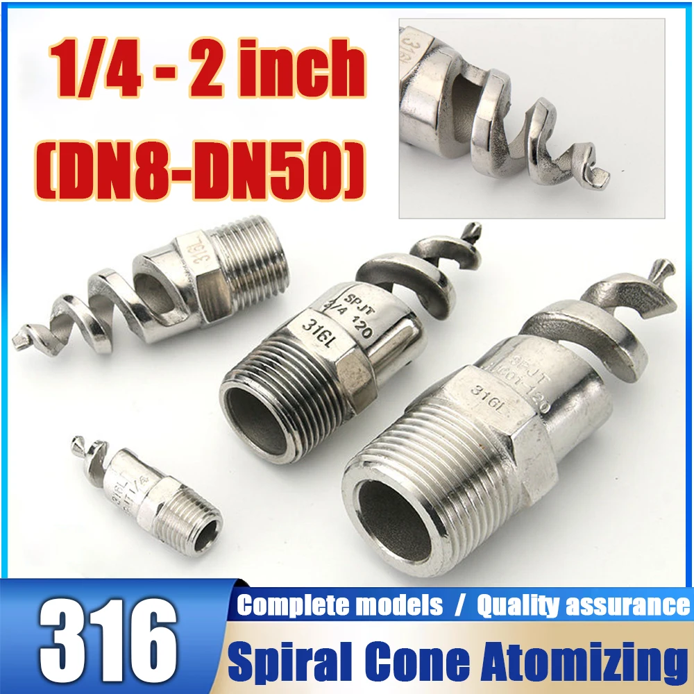 

1/4 "-2" (DN8-DN50) BSP 316 Stainless Steel Spiral Cone Atomizing Nozzle Dust Removal For Garden And Lawn Irrigation