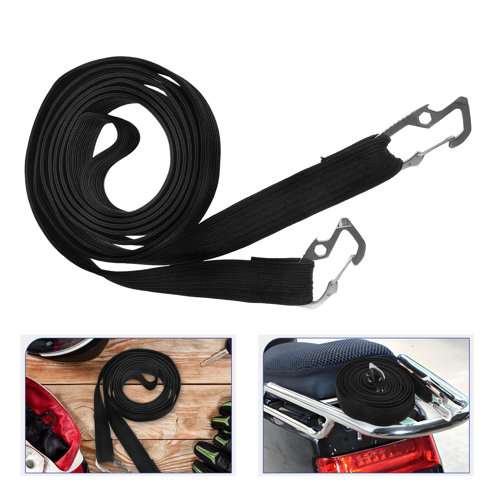 

Motorcycle Elastic Straps High Stretch Tie Down Cords Bike Rack Electric Riding Luggage Cargo Belts Durability Wear Resistance