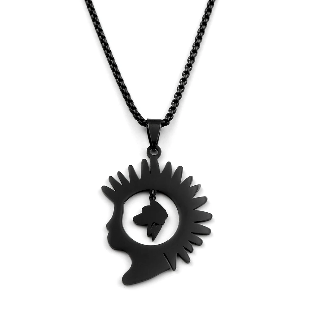 Herren Old Punk Stachelhaar-Mohawk-Halskette aus Edelstahl, Brainstorming Mohican Hahnenkamm Kunst Party Halskette Schmuck – Detail 8
