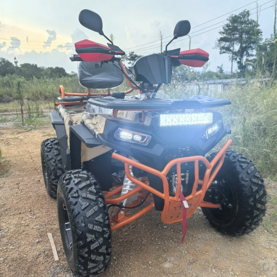 4 Wheel ATV 10 Inch Aluminum Wheels, 200CC All Terrain Vehicle, Rear Drive with Winch, Off-Road UTV Quad Bike