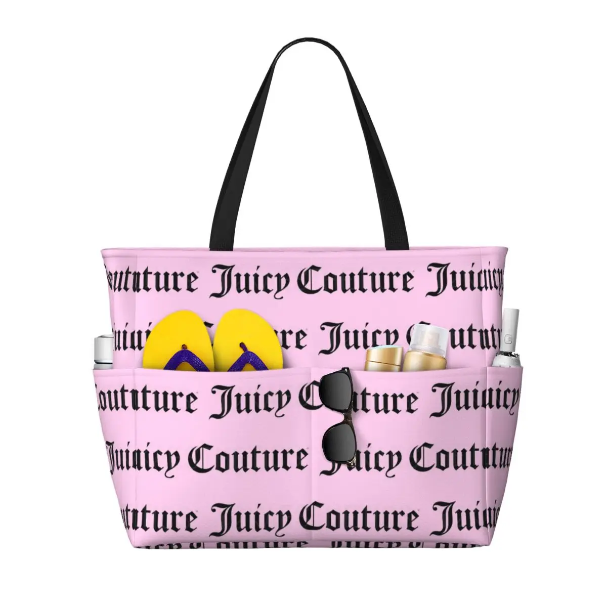 Juicy Couture Classic Beach Tote Bag Sport Gym Yoga Duffle Large Tote Bag Women Travel Bag Fitness bag