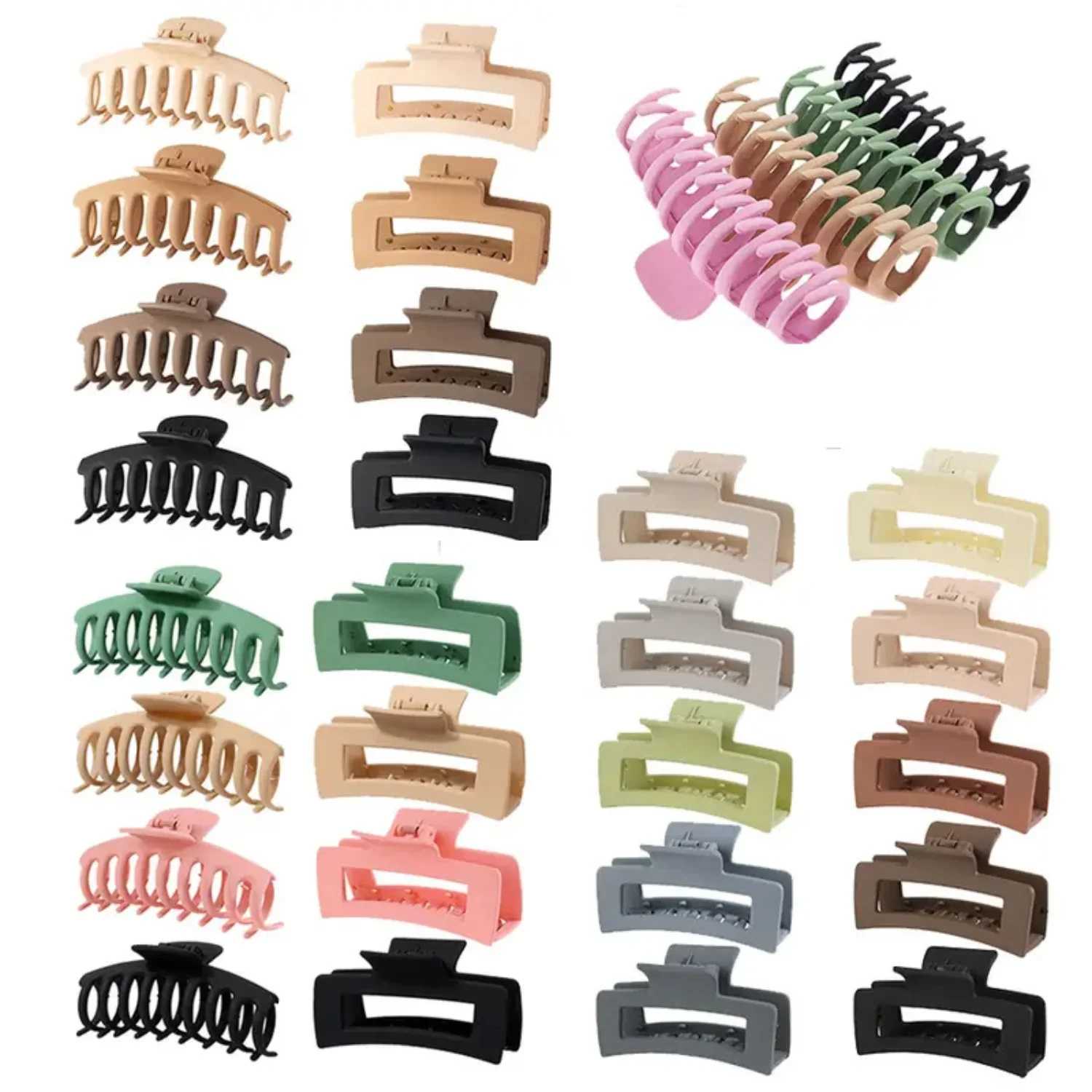 Matte Large Hair Grabber Womens Fashion Hair Accessories 10pcs - Colorful and Trendy Styles for Stylish Looks! Fade guide Tixel 