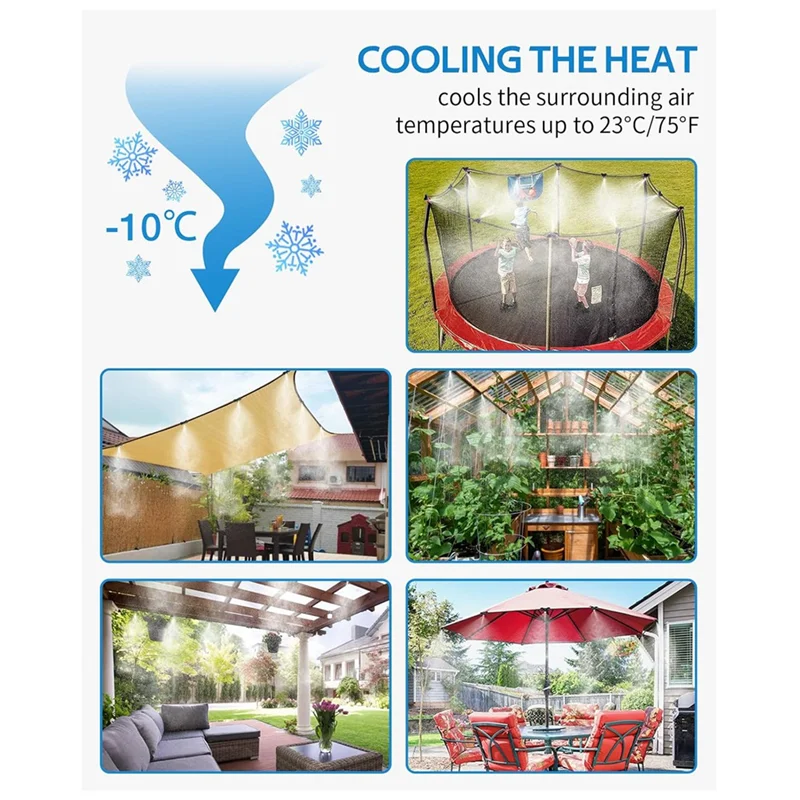 

Premium 20 Pack Brass Misting Nozzles And 5 Pack Misting Nozzle Tees For Outdoor Cooling System, Misting Nozzle For 1/4 Inch