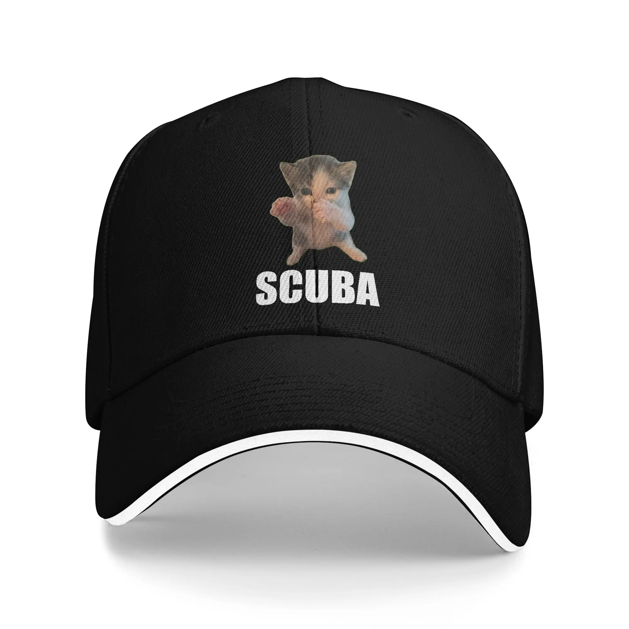 Men's Women's Cute Cat Scuba Dancing Meme Outdoor Hat  Adjustable Cap Casual Baseball Cap Sunscreen Hats