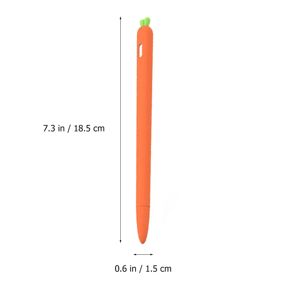 Carrot Shaped Silicone Stylus Grip Holder for Pencil 2 Orange Ergonomic Anti Slip Protective Cover Reduces Wrist Fatigue