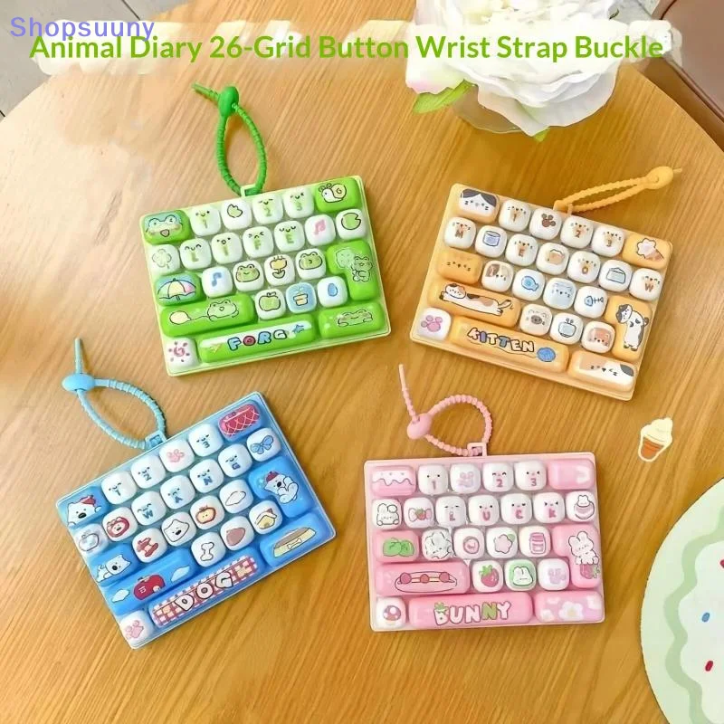 [SU]Hot Anime 26-Key Keyboard Keychain Fidget Toy Keyboard Button Finger Clicker Charms Christmas Gift[SU]