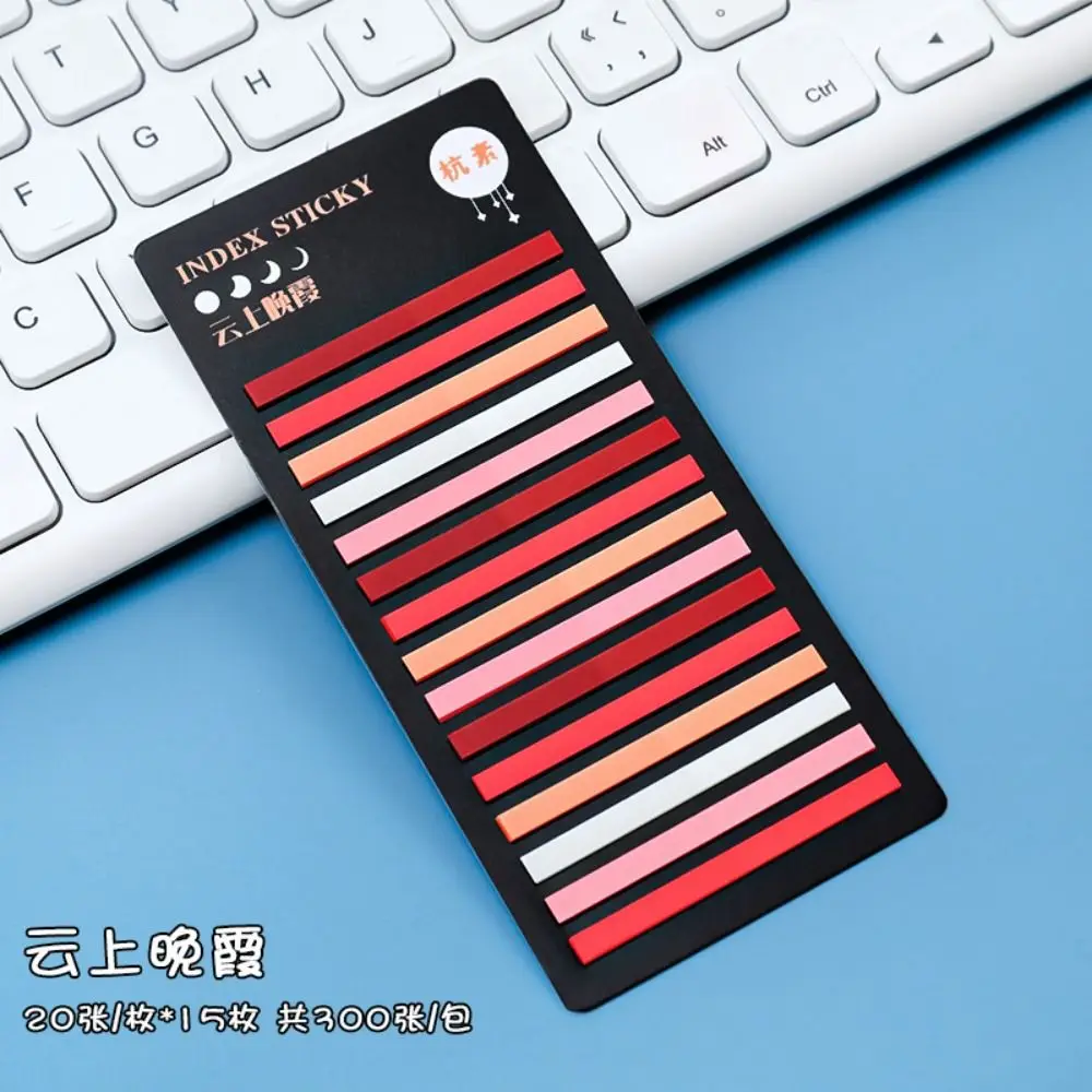 Paper Sticker Notes 300 Sheets Rainbow Index Memo Pad Stationery PET Index Stickers Kawaii Sticky Notepads School