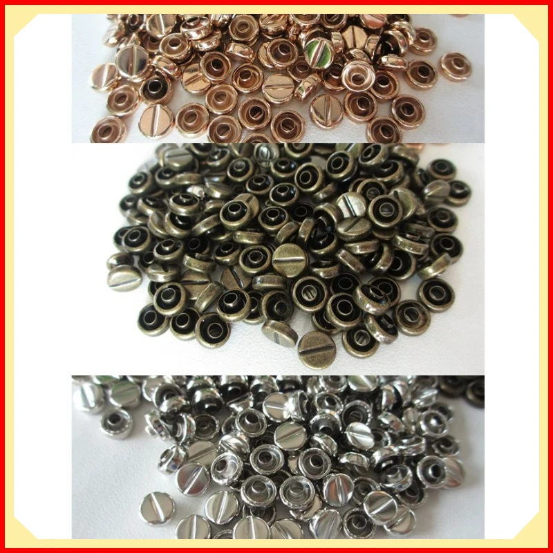 Leather Craft Double Curved Head Belt Strap Rivets DIY Accessories Round Head Slotted Double-sided Rivets