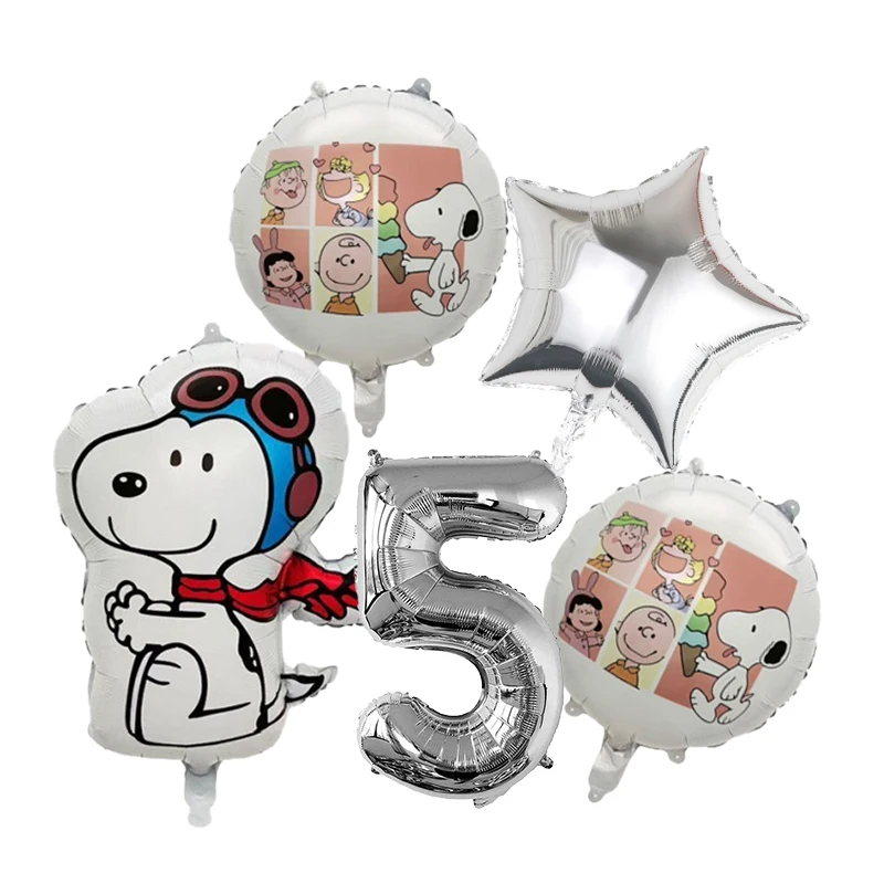 Snoopys Mädchen Jungen Geburtstagsparty Luftballons Niedliche Cartoon Digital-Ballonsets Baby-Shower Kindergeburtstag Partydekoration Zubehör