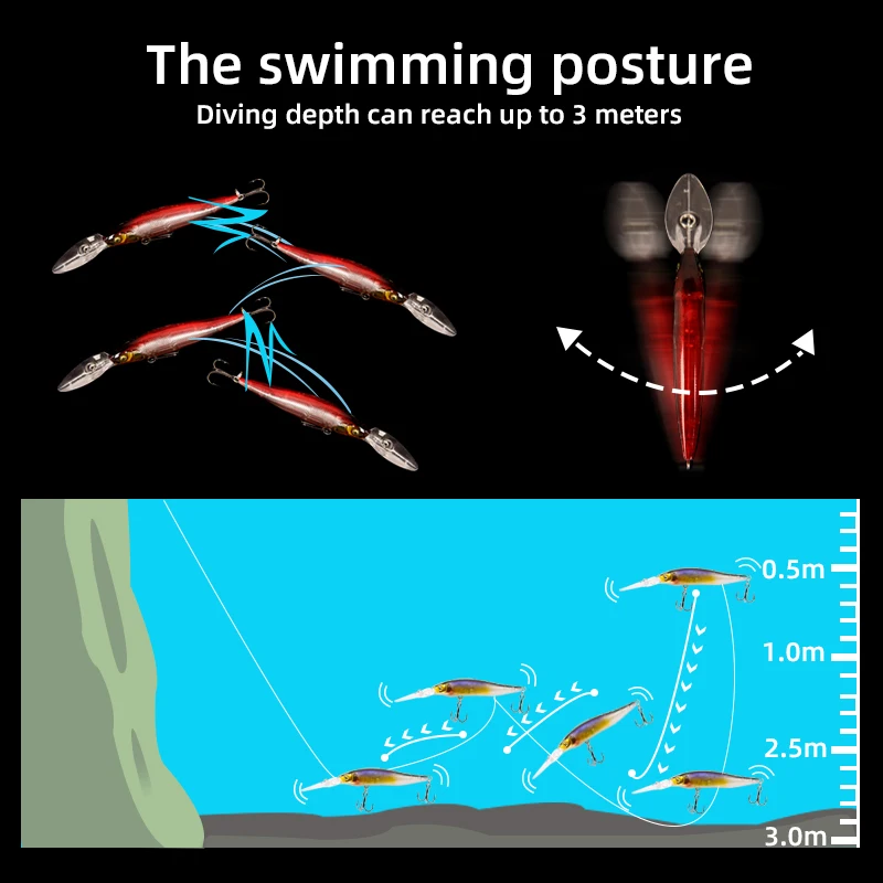 غرق أسماك الصيد إغراء 8.5 جرام 75 مللي متر Jerkbait تعليق كرانكبيت المتذبذب الاصطناعي الطعم الثابت باس بايك جثم الصيد المسار