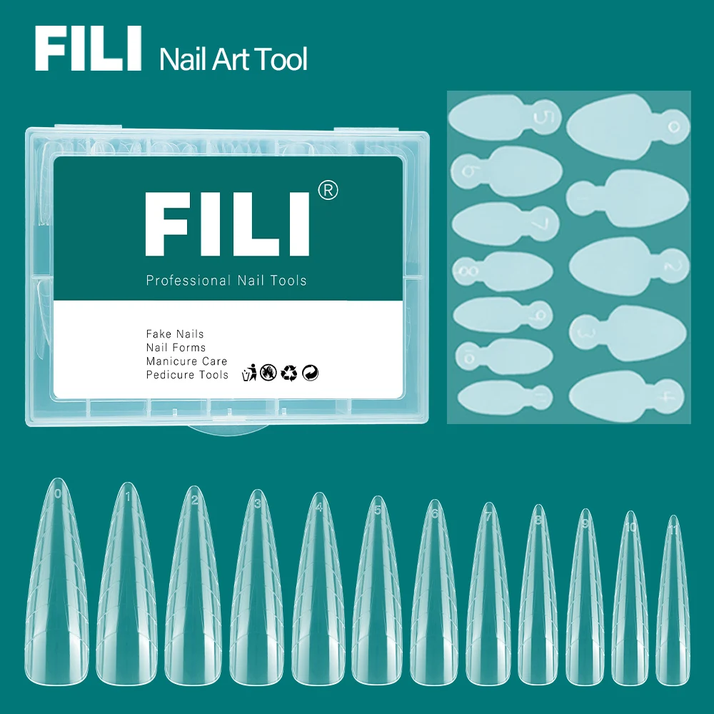 

FILI Dual Forms Nails Set Quick Building French Line Soft Silicone Sticker Accessories Nail Extension Manicure Top Forms Molds