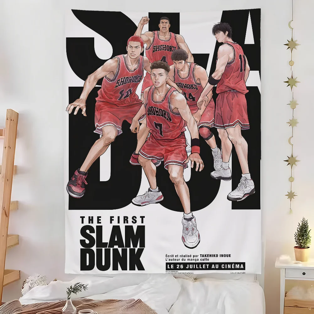 Classic Japan Basketball S-SLAM D-DUNK Tapestry Bedroom Living Bar Outdoor Microfiber Festival Decoration Background Art Banner