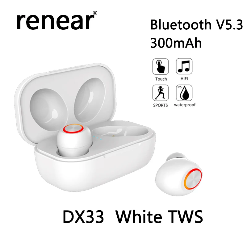 

Ture Wireless TWS DX33 Bluetooth Headphone 5.3 HiFi Music Earphone Noise Canceling Headsets Waterproof with Mic HD call Earbuds