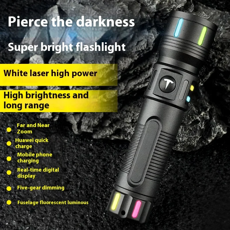 Powerful LED Flashlight Portable Zoomable Tactical Torch Waterproof Outdoor Hiking Emergency Fishing Camping Laser Flashlights