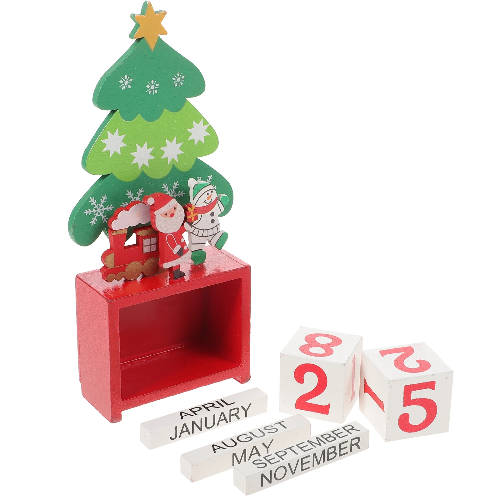 

Wooden Christmas Decorative Calendar Countdown Adornment Desktop Decoration for Living Room Kitchen Holiday Celebration