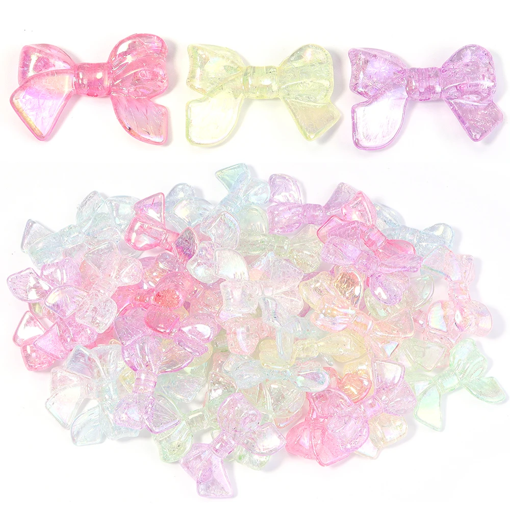 10 قطعة 31x24 مللي متر القوس الاكريليك الخرز الحلو لون الحلوى Bowknot فضفاض خرزة مباعدة DIY بها بنفسك صنع المجوهرات قلادة المفاتيح اكسسوارات #1