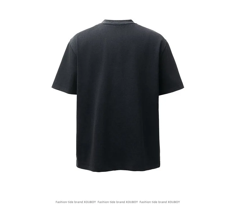 Men's High Street Vintage Oversized Hip Hop T Shirts Streetwear Loose Fit Y2K Tees Wahsed Retro Printed Short Sleeve Tops Ripped