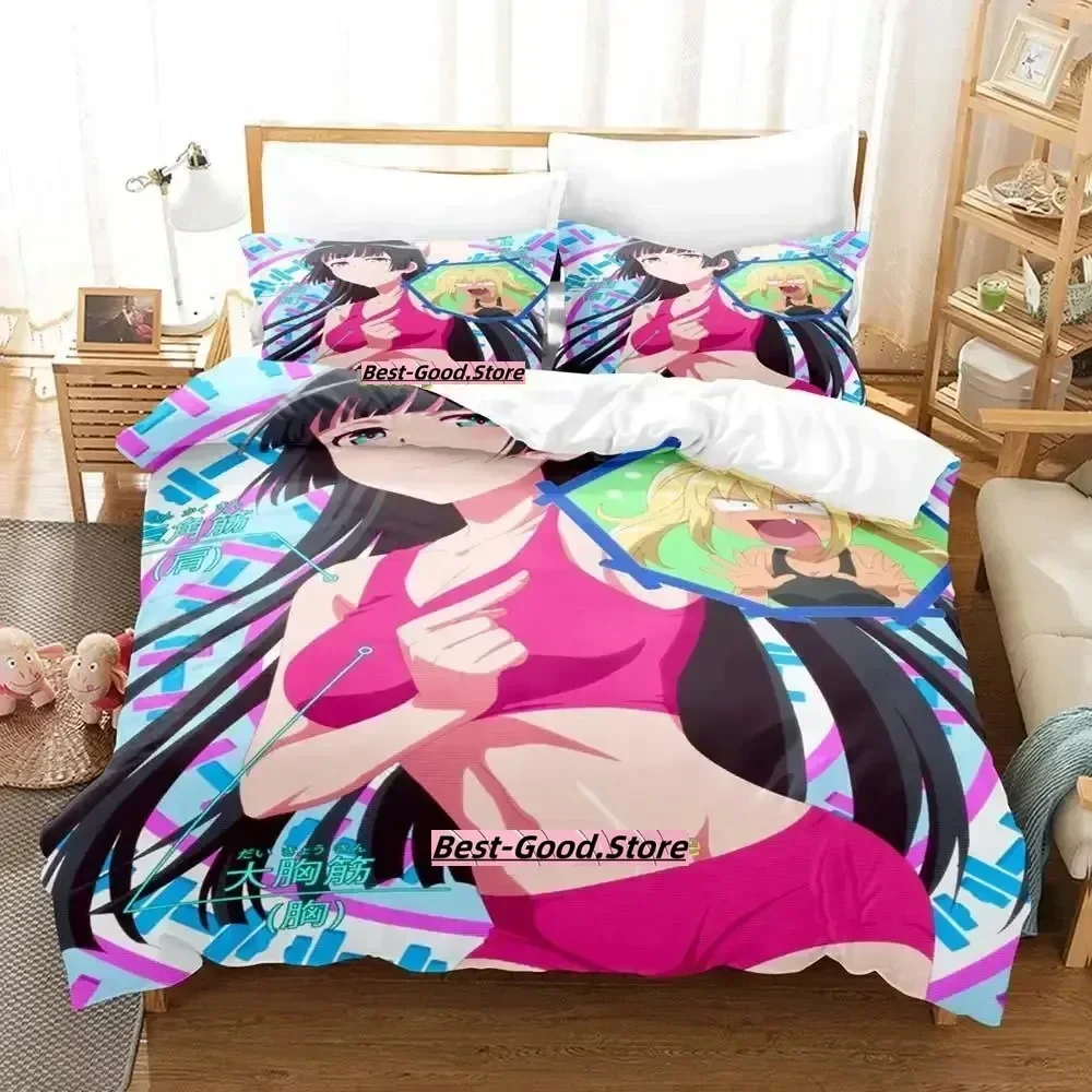 2023 New How heavy are the dumbbells you lift Bedding Set Cartoon Anime three-piece set Adult Kid Bedroom Duvetcover Sets