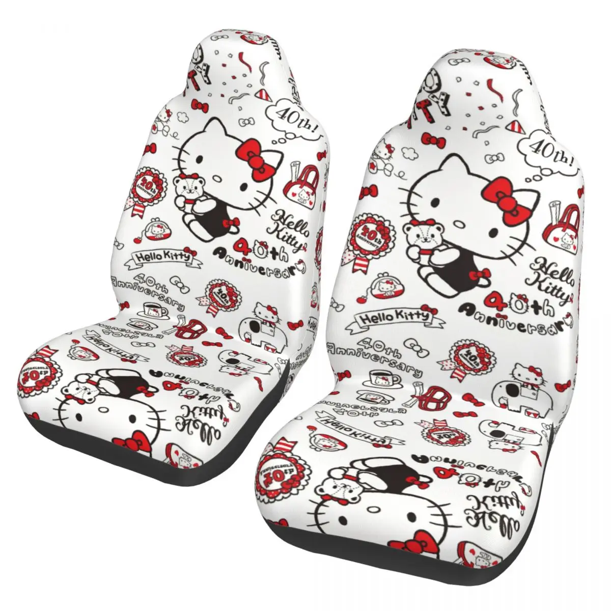 

Чехлы на автомобильные сиденья Hello Kitty Kawaill Cat для передних сидений, интерьер, грузовик, фургон, внедорожник, высококачественный чехол, набор из 2 шт.