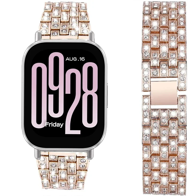 Stainless Steel With Diamond Watchband For Redmi Watch 5 Lite Women Strap 22 MMFor Redmi Watch 5 Active Bracelet Metal Correa