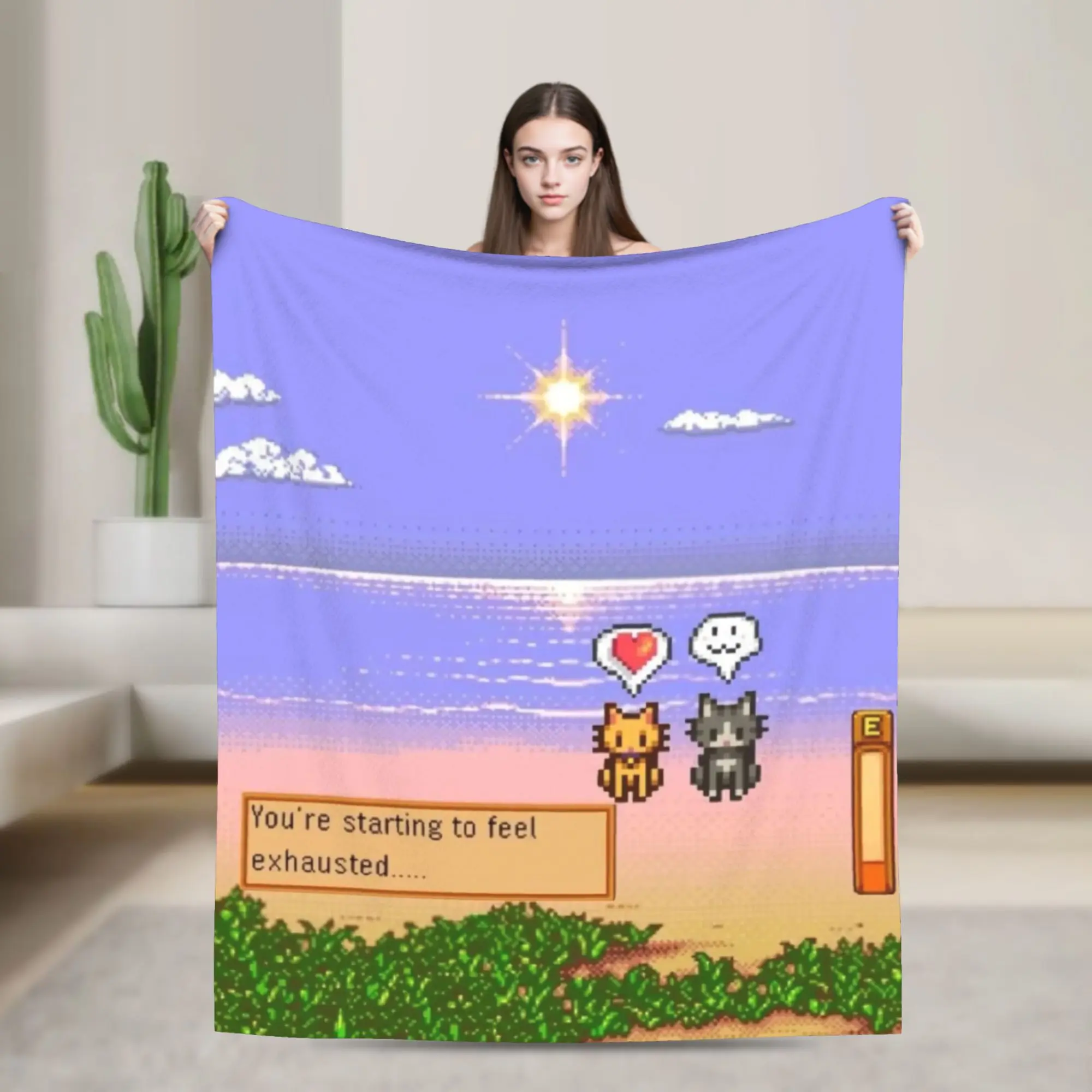 

Soft Blanket Decorative Stardew Valley Animals Chicken Bedding Throws Flannel Bedspread For Bedroom Aesthetic Sofa Bed Cover