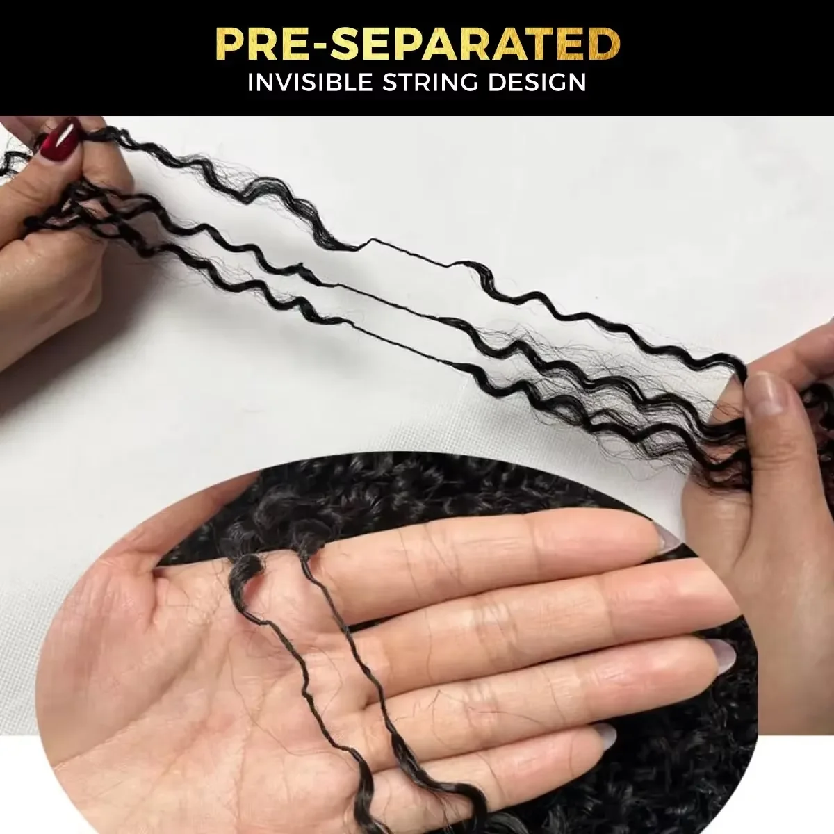Burmese Curly Crochet 100% Human Hair Small Spirals Extensions Pixie Curls Hair Pre Separated Knotless Miracle Knot Braids