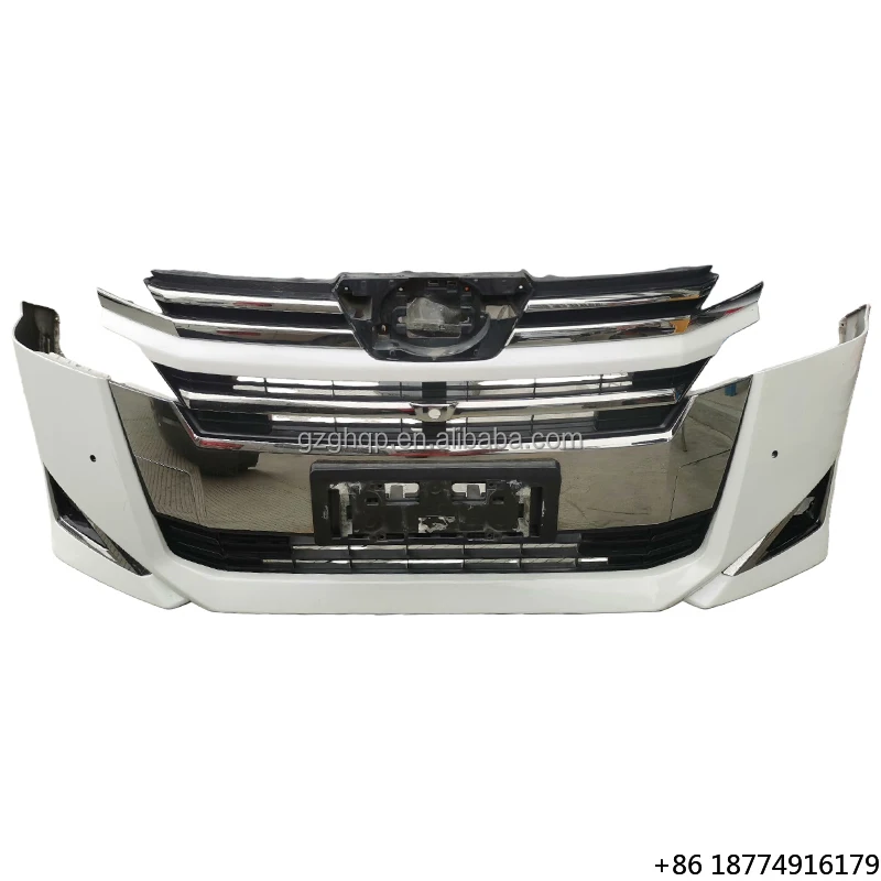 

High-plasticity Car Bumper Grille Front Lip Upgrade Kit for Vellfire 2018-2023 Models; White Front Bumper Body Kit.