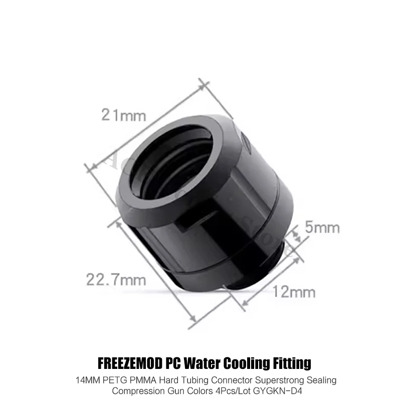 FREEZEMOD Hard Tube Watercooling 14mm Fitting PETG/PMMA/Metal Watercooler Pipe OD14mm Used 4 Colors 2023 New 4Pcs/Lot GYGKN-D4