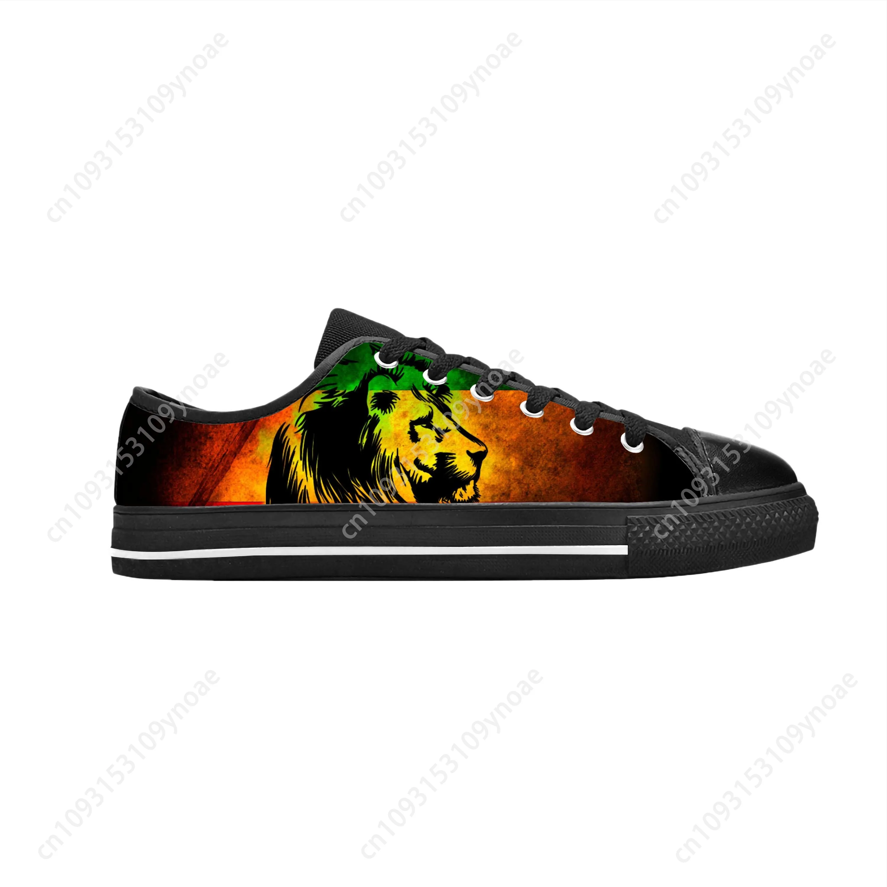 Reggae Rasta Rastafari Lion of Judah Music Rock Casual Cloth Shoes Low Top Comfortable Breathable Mens Womens Teenager Sneakers