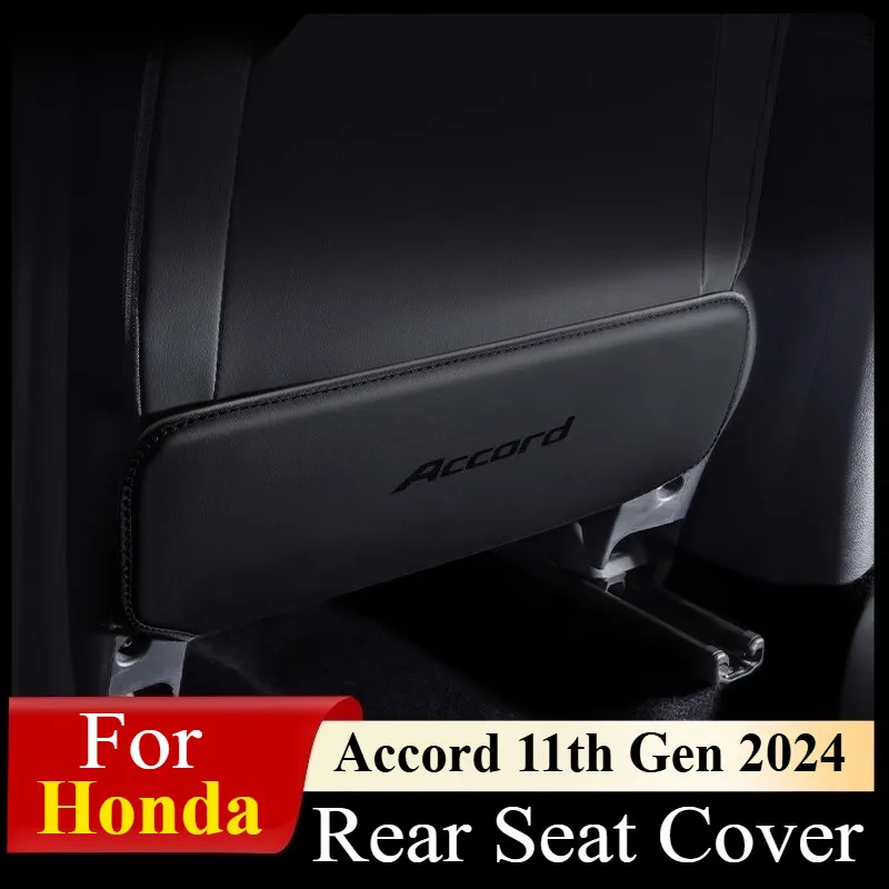 ​​For Honda Accord 11th Gen 2024: Rear Seat Cover - Leather Anti-Scratch Mat w/Hook & Loop Mounting (Set of 2)​