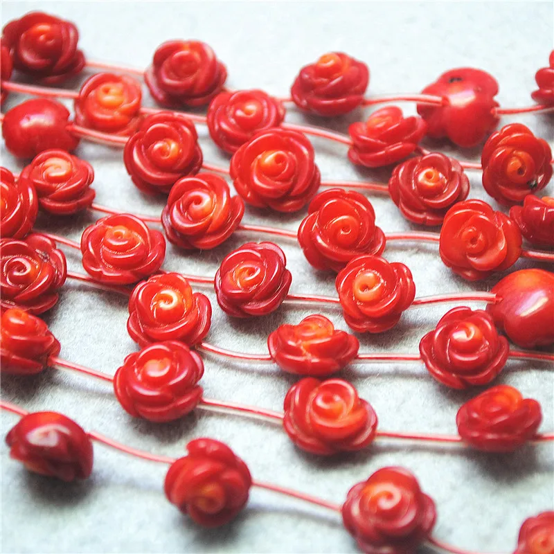 20PCS Natural Red Coral FLower Beads Strings Size 10MM DIY Jewelry Designs Top Fashion Items Free Shippings