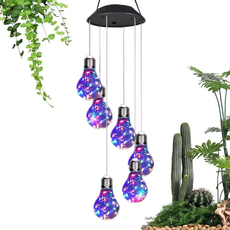 

7 Color Solar LED Lights Waterproof Bottle Shape Changing Wind Chime Solar Lights Wind Chime Light Garden Yard Home Decor