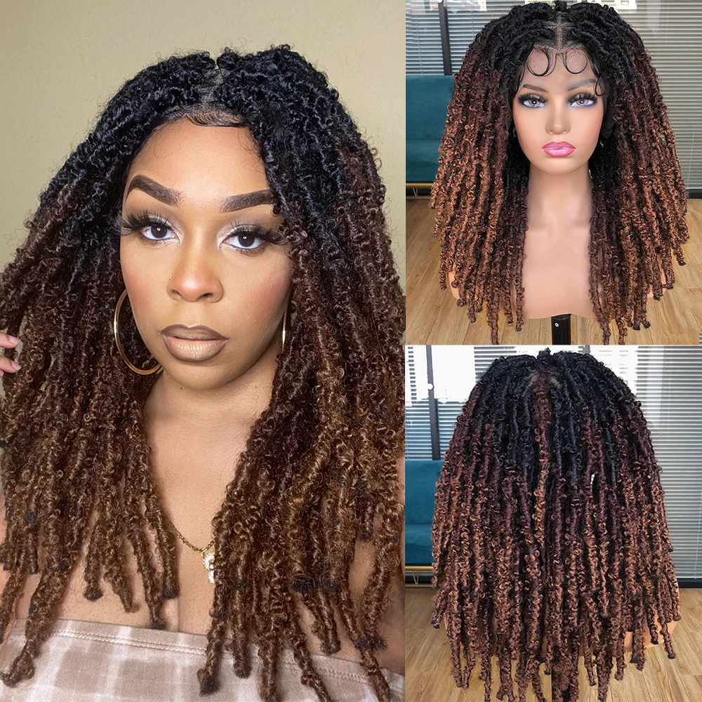 Faux Locs Wigs for Women Full Double Braided Lace Front Wig Synthetic Lace Braided Wigs with Baby Hair Handmade Braided Wig