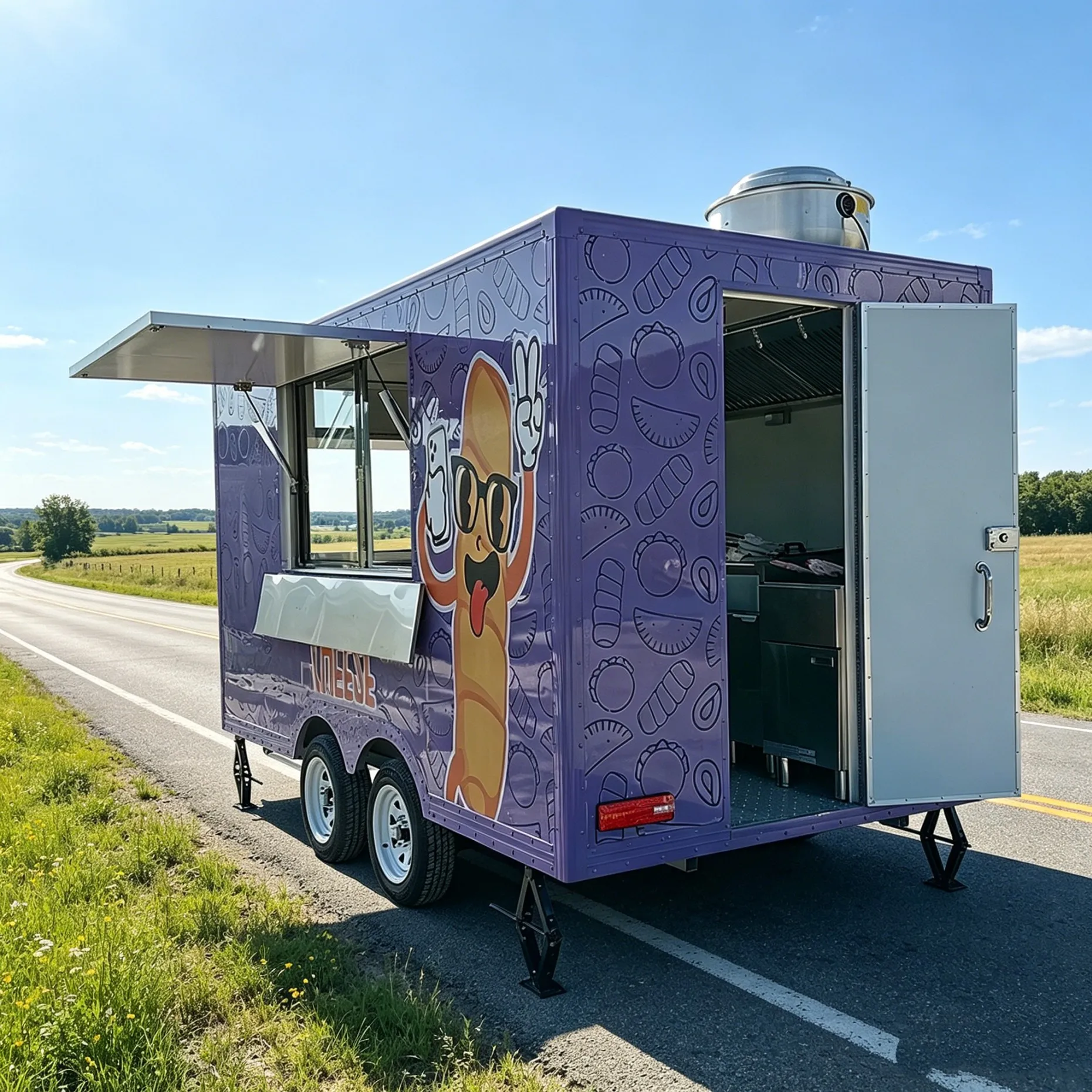 

Mobile Kitchen Catering Food Truck | Internal Equipment Customizable | Fully Equipped Taco BBQ Coffee Ice Cream Trailer