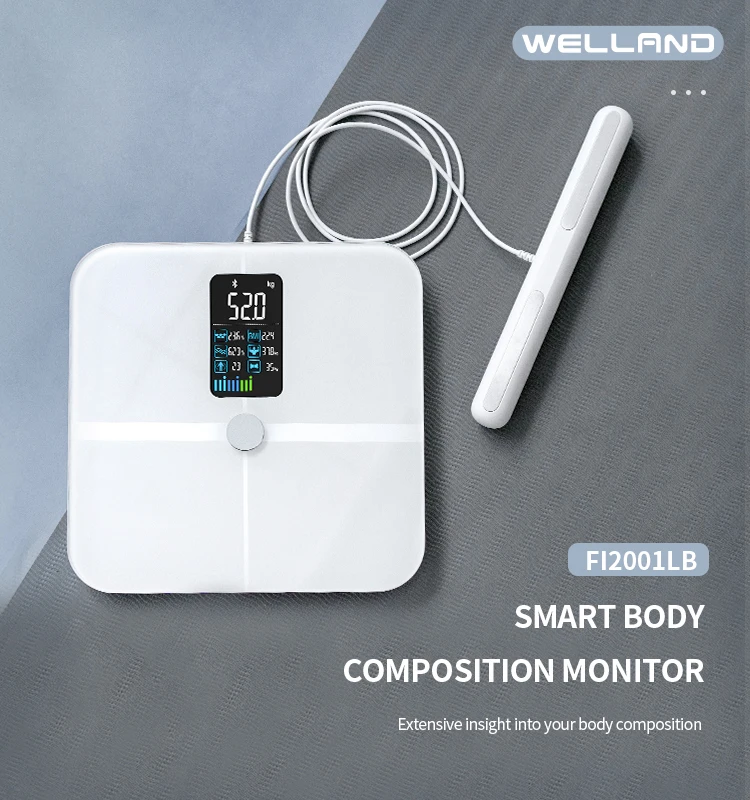 Scales for Body Weight and Fat, 8 Electrode Smart Body Fat Scale Large Display BMI Digital Weight Scale, Accurate Bathroom Scale