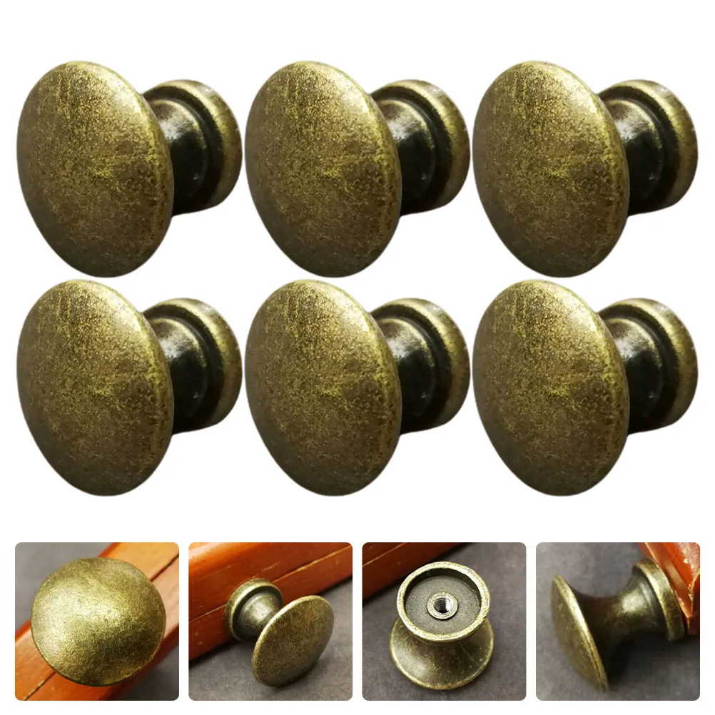 

6 Pcs Single Hole Zinc Alloy Drawer Pulls Cabinet Bronze Knobs Retro Style Suitable Wardrobes Shoe Cabinets Bookcases Dresser