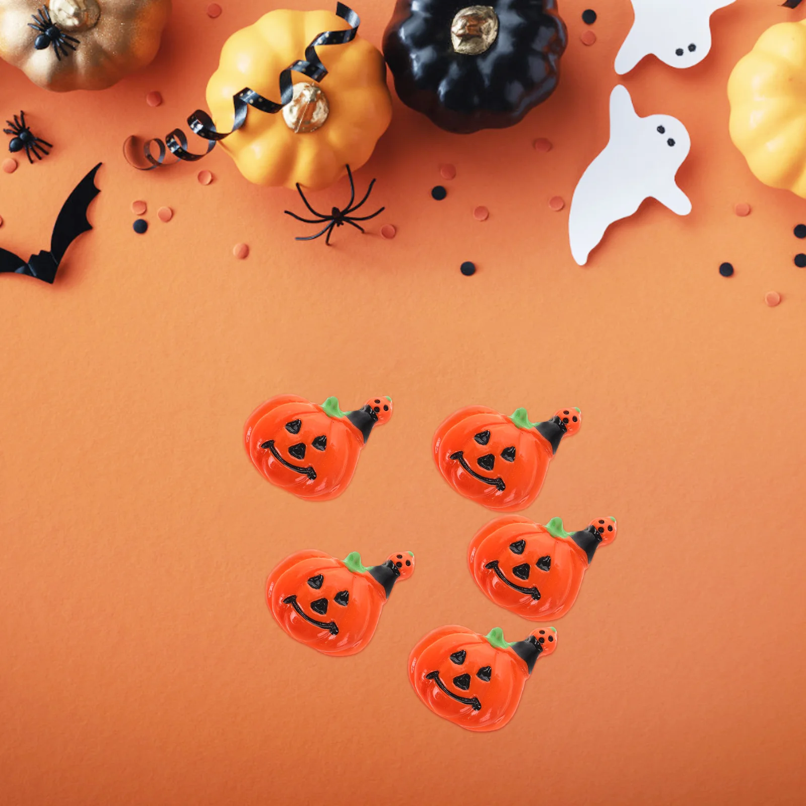 

10pcs Resin Craft Accessories Halloween Pumpkin Decor Diy Phone Case Making Lightweight Mini Decorations For Party Favors