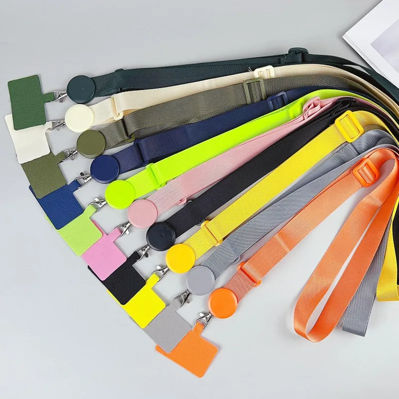 حبل رقبة كروس من النايلون القوي مع علامة تبويب حبل قابلة للتعديل ومشابك سلك معلقة للهاتف وحزام طويل وسلسلة ساحرة