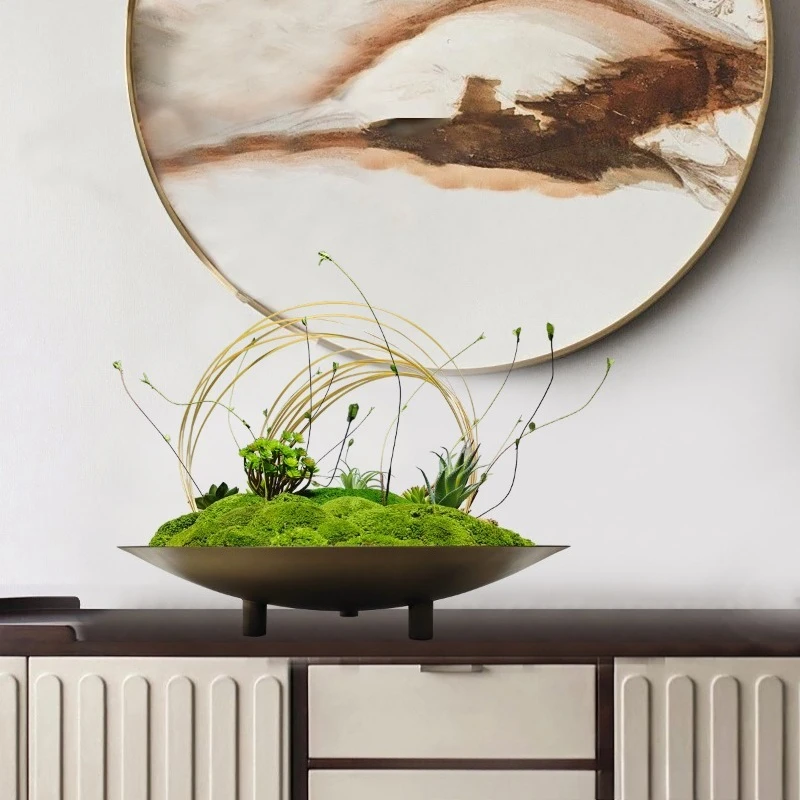 فندق صيني جديد طاولة مستديرة كبيرة وجبة الطحلب الخالد محاكاة الجدول الديكور محاكاة زهرة زخرفة #4