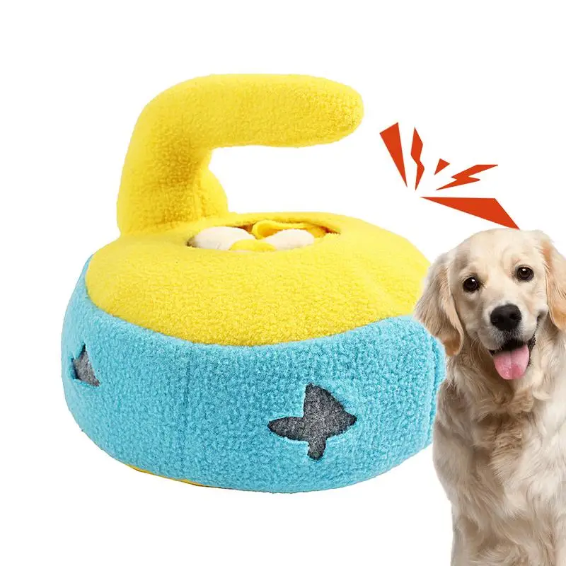 Dog Brain Stimulation Toys Puppy Puzzles Dog Toys With Curling Puck Shape Dog Treat Toy Dog Stimulation Toys For Small Medium-Si