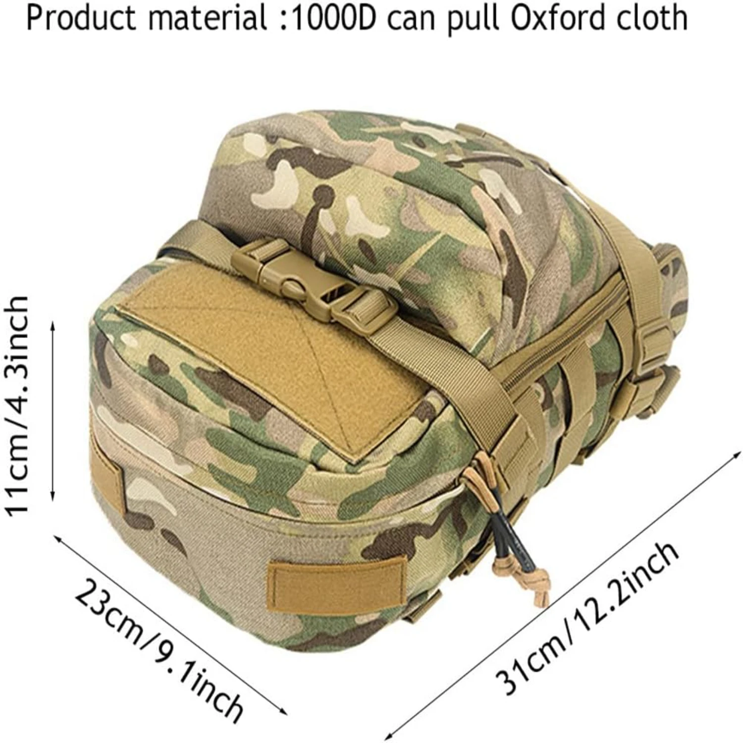 Lightweight Tactical 1000D MOLLE Hydration Backpack for 3L Hydration System - Durable Water Carrier Molle Vest Accessory for Out