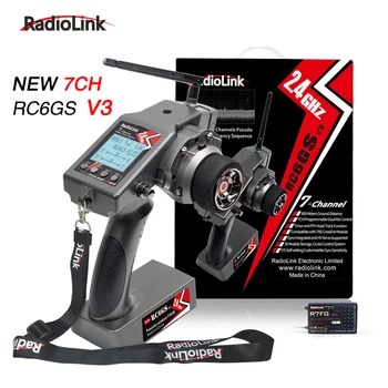 Trasmettitore radio Radiolink RC6GS V3 2.4G a 7 canali con ricevitore R7FG Telemetria giroscopica telecomando incluso per barca per auto RC