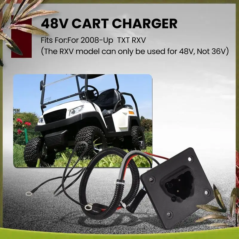 

NEW For EZGO TXT / RXV Charger Receptacle 48V Golf Cart With Delta-Q Charger 602529